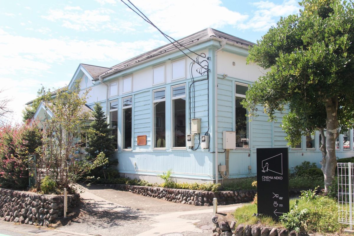 青梅市にあるミニシアター、シネマネコ。菊池さんは飲食店を開業した時から、使われなくなった建物をリノベーションして魂を宿し、人を集めることに意義を感じていたそう